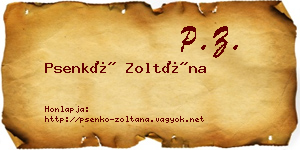Psenkó Zoltána névjegykártya