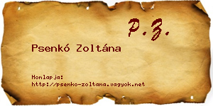 Psenkó Zoltána névjegykártya