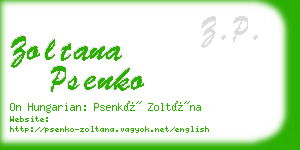 zoltana psenko business card